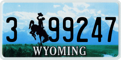WY license plate 399247