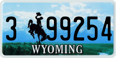 WY license plate 399254