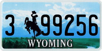 WY license plate 399256