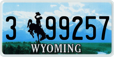 WY license plate 399257