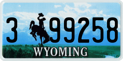 WY license plate 399258