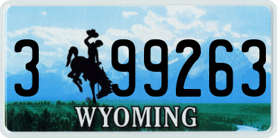 WY license plate 399263
