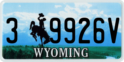 WY license plate 39926V
