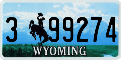 WY license plate 399274