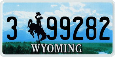 WY license plate 399282
