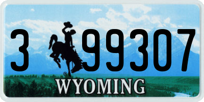 WY license plate 399307