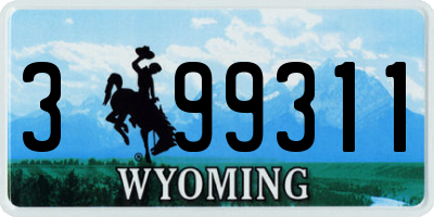 WY license plate 399311