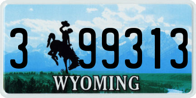 WY license plate 399313