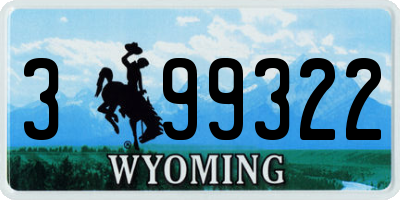 WY license plate 399322