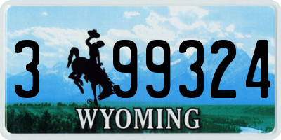 WY license plate 399324