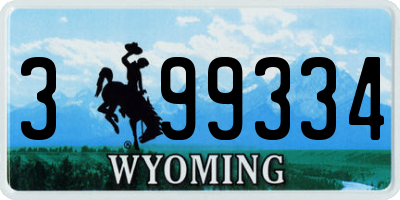 WY license plate 399334