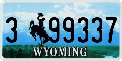 WY license plate 399337