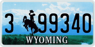 WY license plate 399340