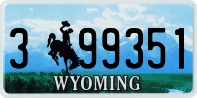 WY license plate 399351