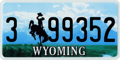 WY license plate 399352