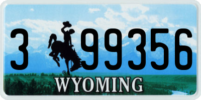 WY license plate 399356