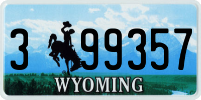 WY license plate 399357