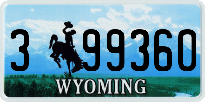 WY license plate 399360