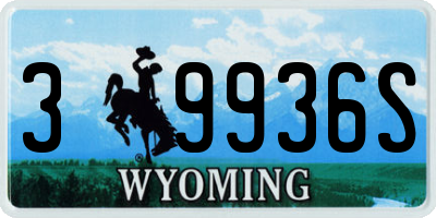 WY license plate 39936S