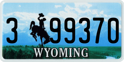 WY license plate 399370