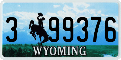 WY license plate 399376