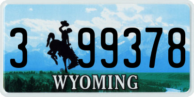 WY license plate 399378