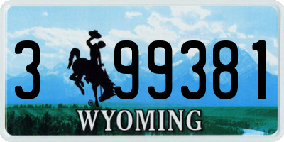 WY license plate 399381