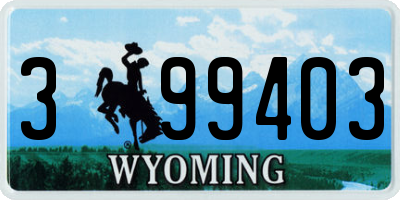 WY license plate 399403