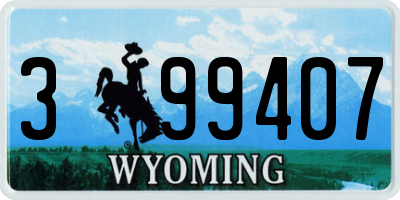 WY license plate 399407