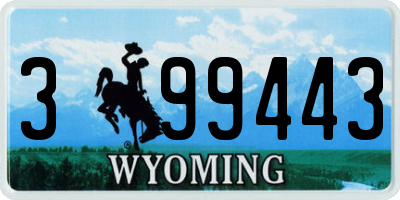 WY license plate 399443