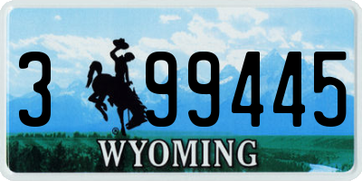 WY license plate 399445