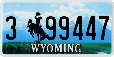WY license plate 399447