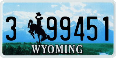 WY license plate 399451