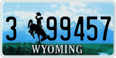 WY license plate 399457