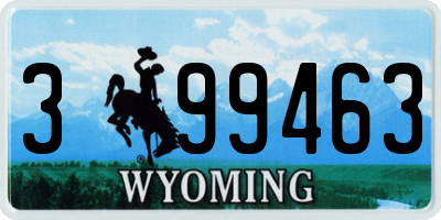 WY license plate 399463