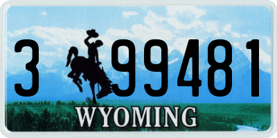 WY license plate 399481