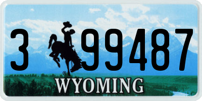 WY license plate 399487