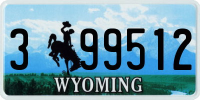 WY license plate 399512