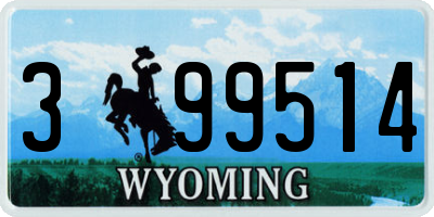 WY license plate 399514