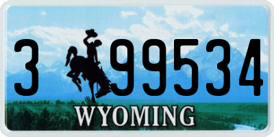 WY license plate 399534