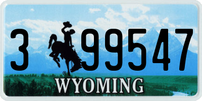 WY license plate 399547