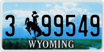 WY license plate 399549