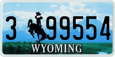 WY license plate 399554
