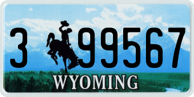 WY license plate 399567