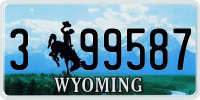 WY license plate 399587