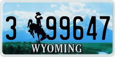 WY license plate 399647