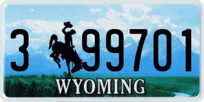 WY license plate 399701