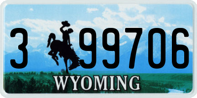 WY license plate 399706