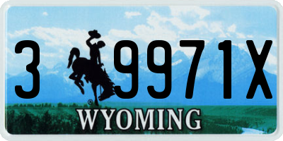 WY license plate 39971X