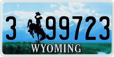 WY license plate 399723